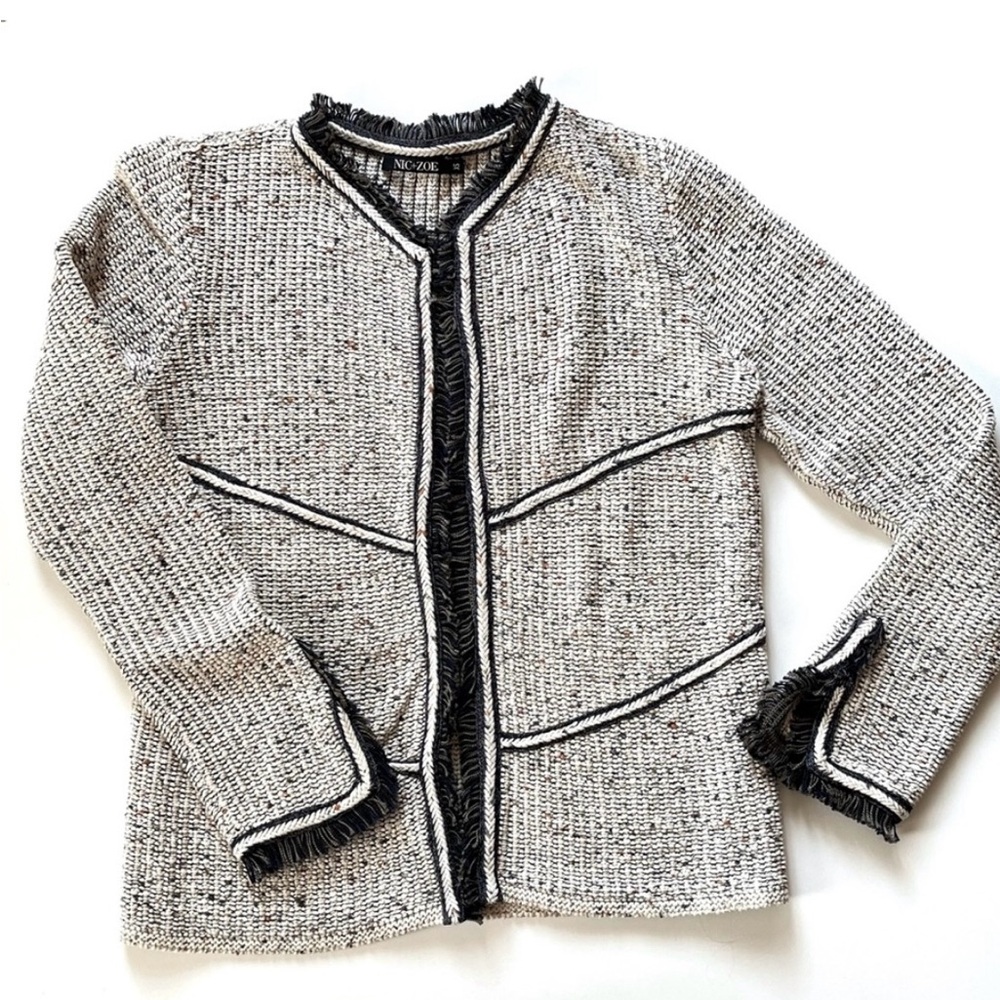 NIC+ZOE Black and White Cardigan Sweater